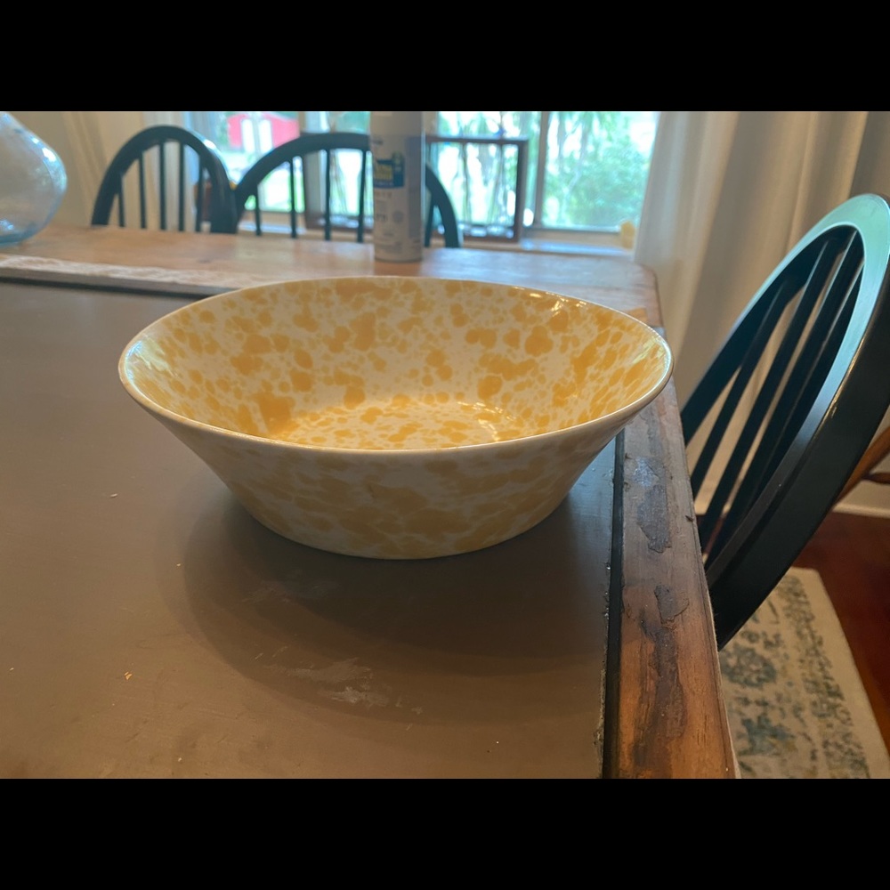 Vintage Bennington Potters Serving Bowl #1663 Yellow Morning glory